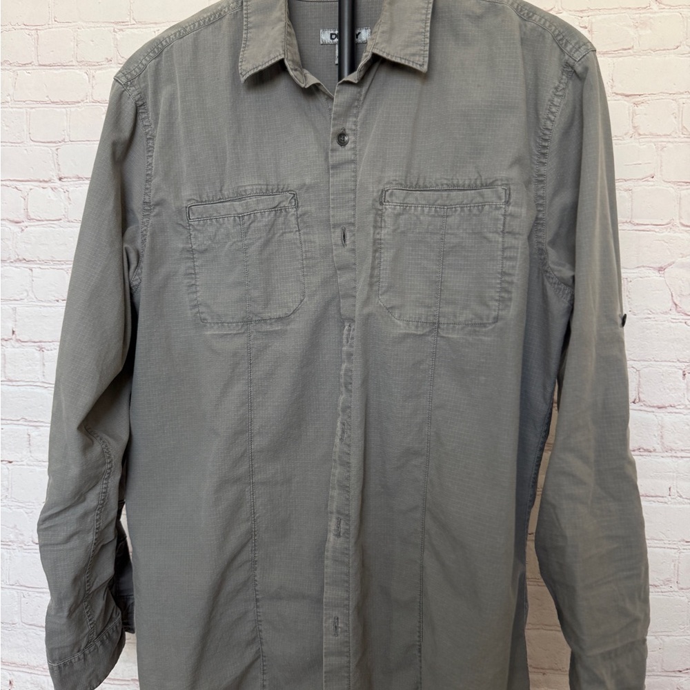 DKNY Gray Long Sleeve Button-Up Shirt